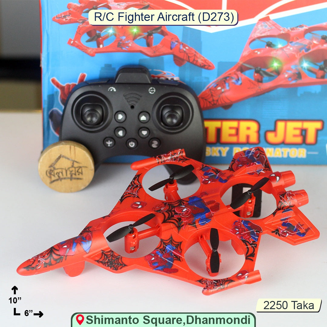 D273 Spider-Man RC Fighter Aircraft Drone – 2.4GHz with 360° Flips | 10x6 Inch