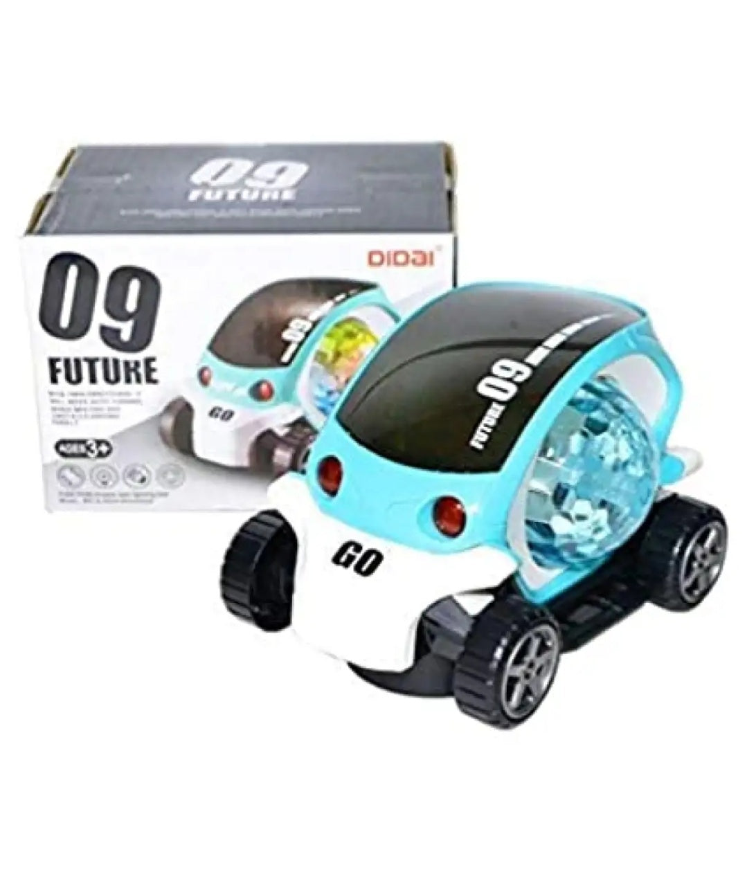 09 Future Electric Stunt Car with Disco Ball – Bump & Go Toy Car with Lights & Music