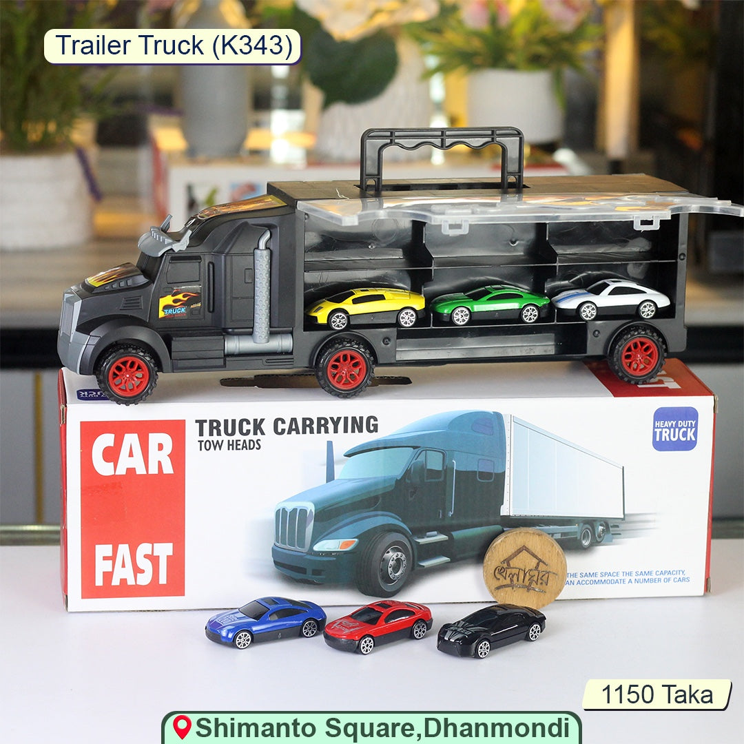 Boley Mighty Truck Carrier Set – Big Rig Hauler with Die-Cast Cars
