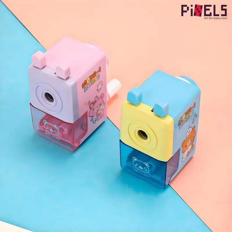 Deli E0642 Rotary Pencil Sharpener - Manual Hand Crank with Auto Feed & Anti-Slip Base