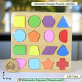 Nini Toys Wooden Shape Puzzle – Colorful Geometric Blocks for Early Learning (Ages 3+)