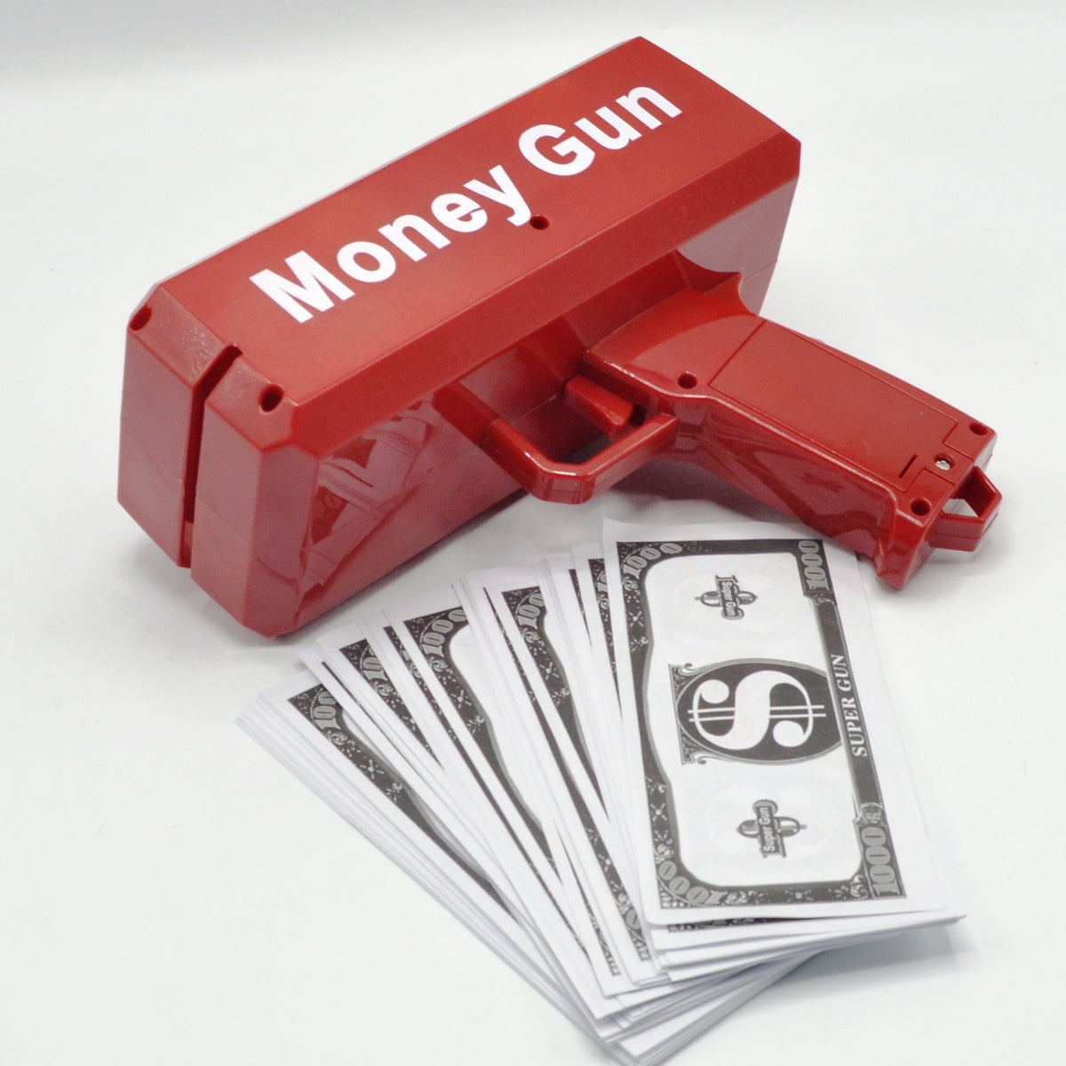 Money Gun Toy Cash Dispenser – Electronic Bill Shooter with 100 Prop Notes