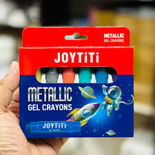 Joytiti Metallic Gel Crayons – 6-Color Glittery Blendable Set