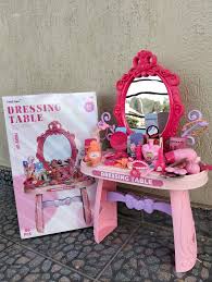 Children's Pretend Play Dressing Table Set – 46-Piece Makeup & Beauty Toy with Mirror