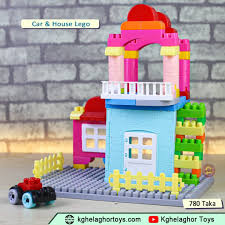 Building Block House & Car Set - Colorful Construction Toy for Kids 3+