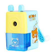 Deli E0642 Rotary Pencil Sharpener - Manual Hand Crank with Auto Feed & Anti-Slip Base