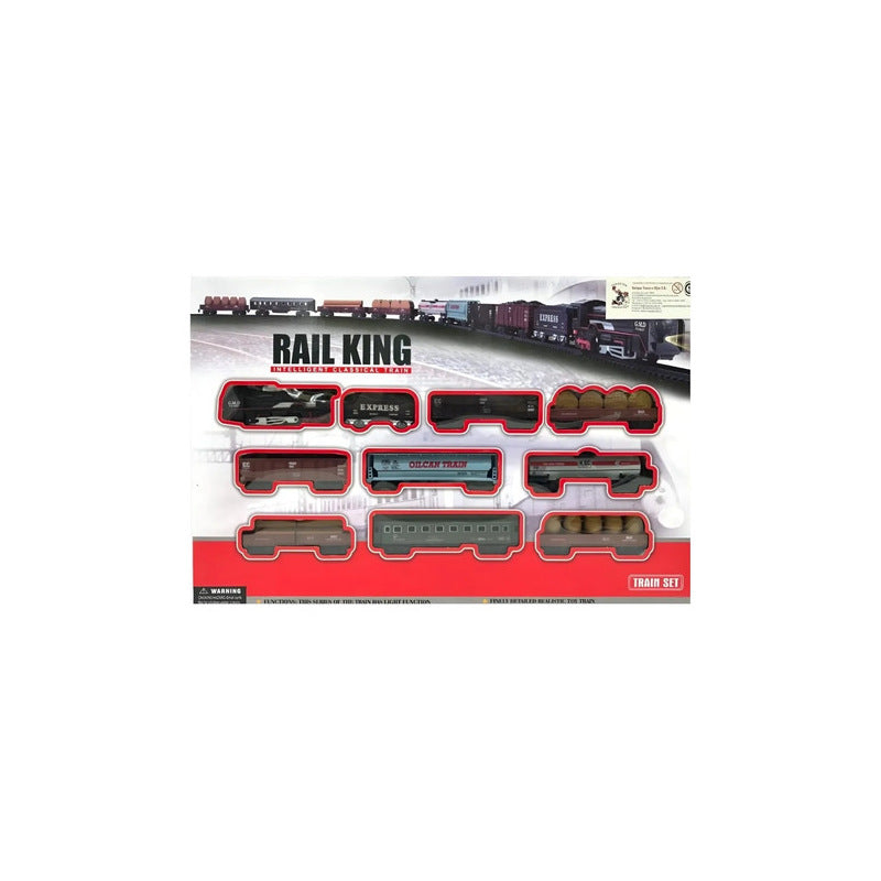 Rail King Intelligent Classical Train Set - Electric Toy Train with Track for Kids