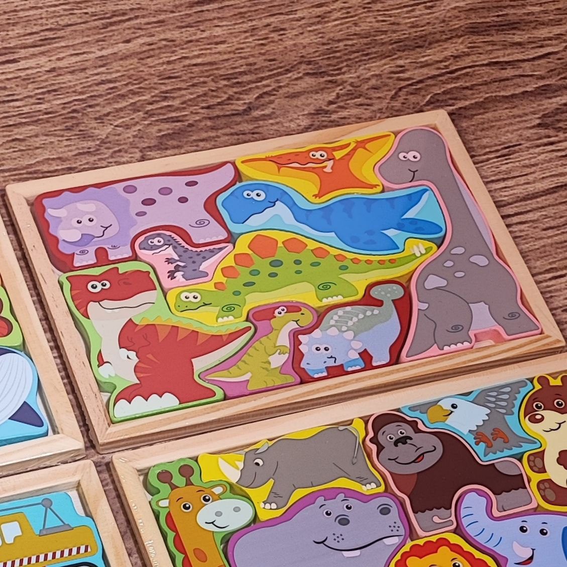 Wooden Dinosaur Frame Puzzle for Kids 3+ | Educational Chunky Puzzle P179