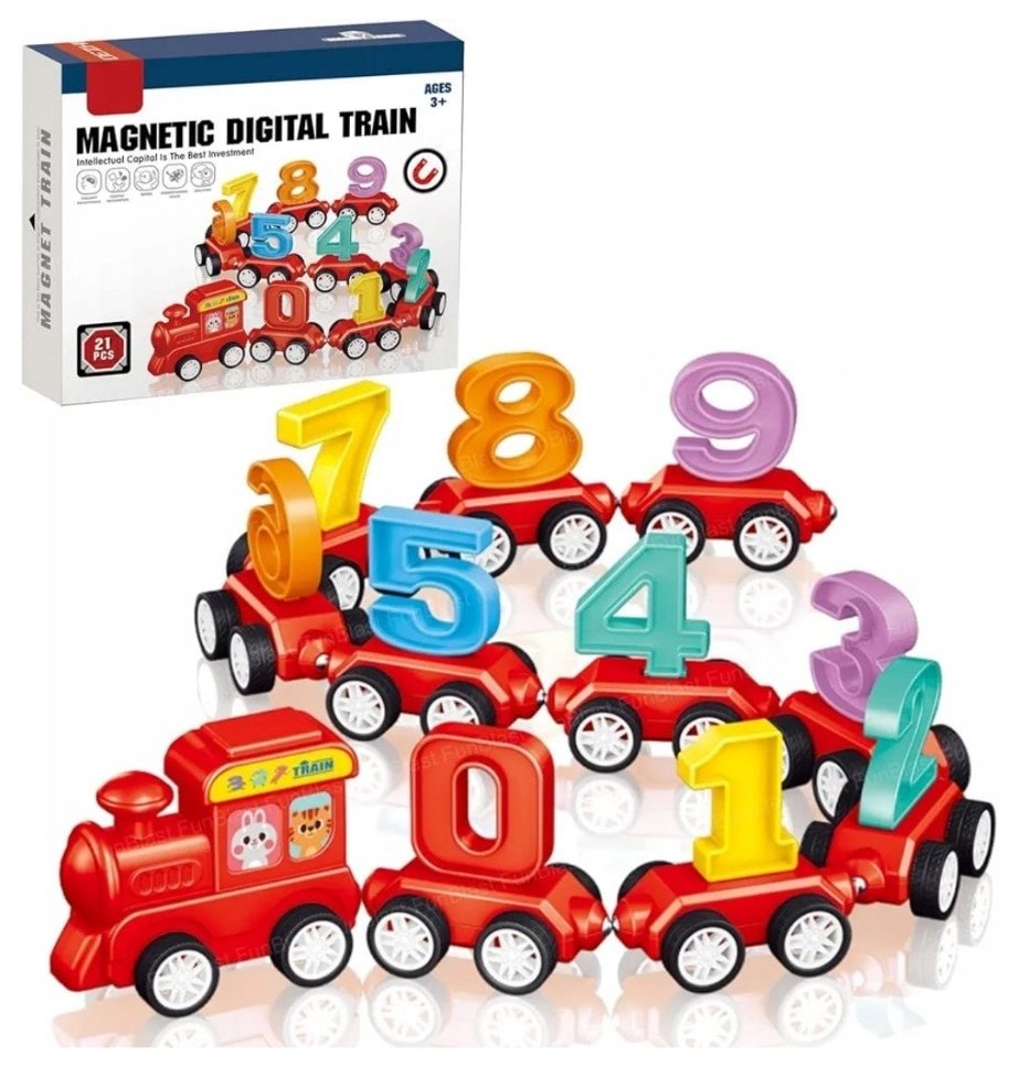 Magnetic Number Train Set (K357) – 21-Piece Color & Counting Toy for Toddlers