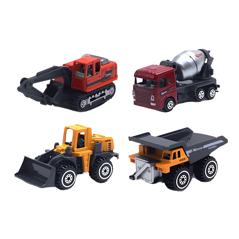 Construction Vehicle Toy Set 4 Piece - Excavator, Mixer, Dump Truck | Onore