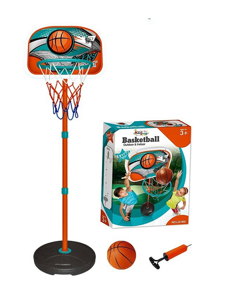 Kingsport Portable Kids Basketball Set – Adjustable Height Hoop with Backboard, Ball & Air Pump