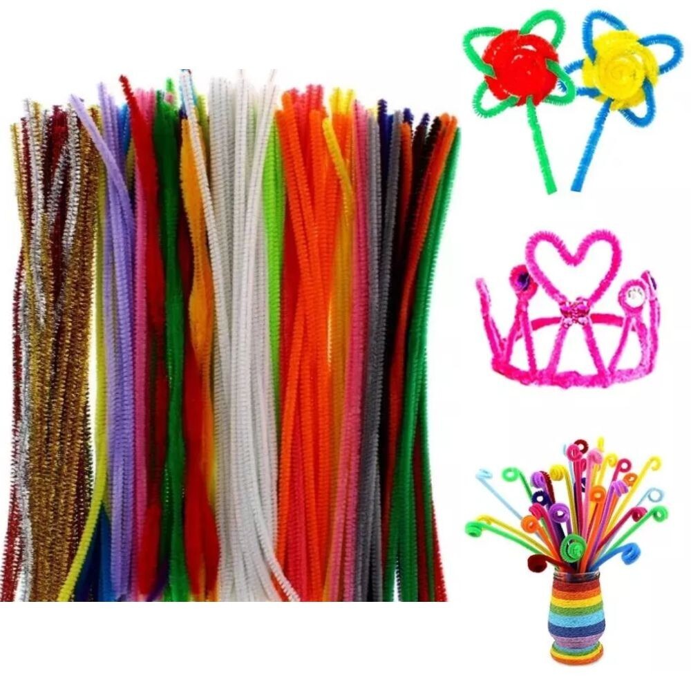 KEKEMI Multicolored Craft Pipe Cleaners - 50 Pack Chenille Stems for Kids DIY Art Projects