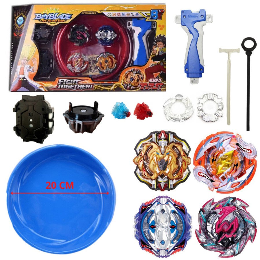 Beyblade Burst Battle Set – 2-Player Arena with 4 Tops, Stadium & Ripcord Launcher