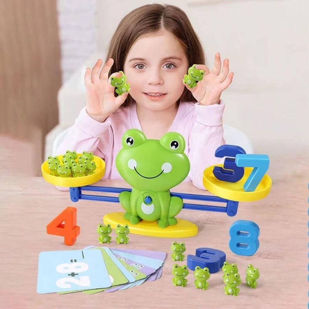 Frog Balance Math Toy – STEM Counting Scale with Numbered Weights & Learning Cards (Ages 3+)