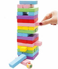 Colorful Wooden Jenga Stacking Game – 54-Piece Block Tower for Kids & Adults