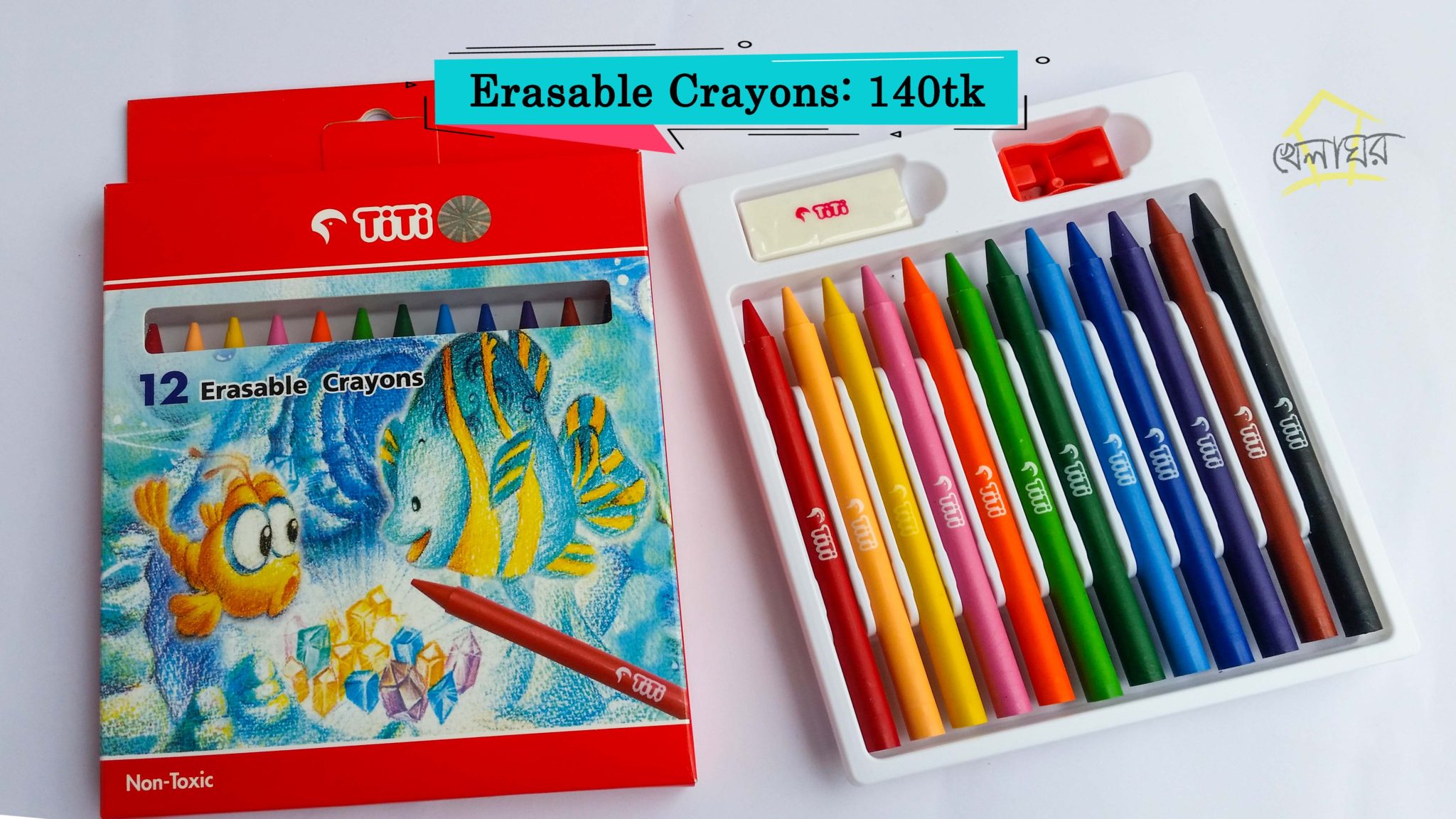 12 Erasable Crayons – KhelaghorToys