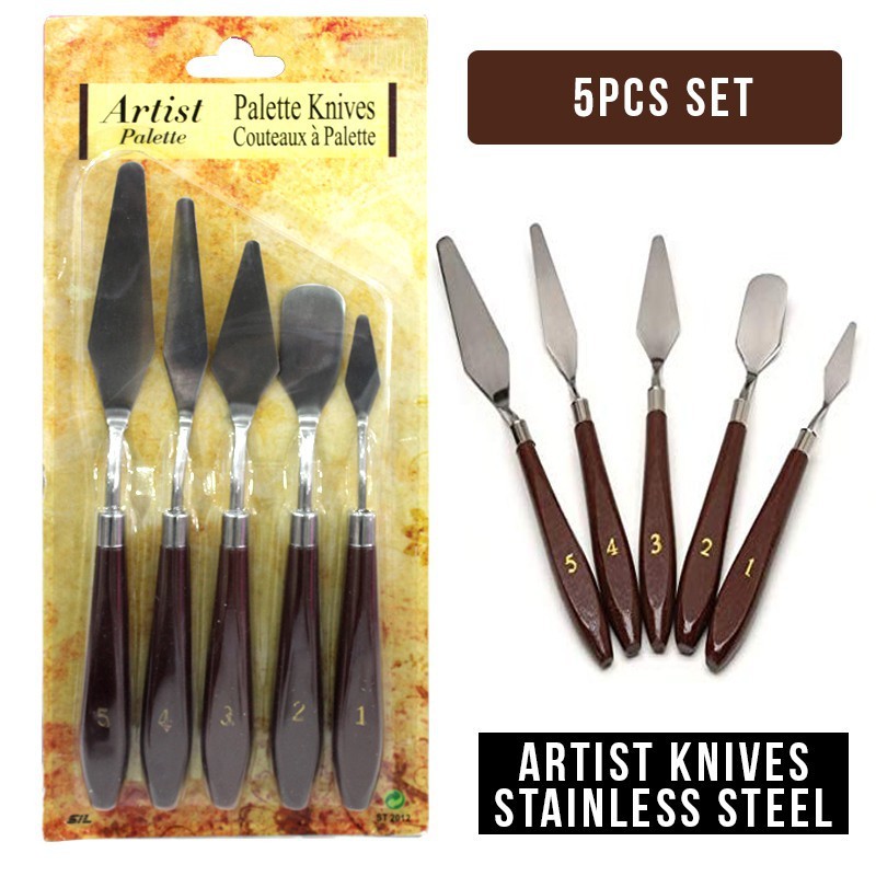 AIT Art Select Palette Knives, Set of 3, Made in Italy, Carbon