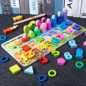 Kids Letter and Number Matching Logarithmic Board Magnetic Fishing Toy