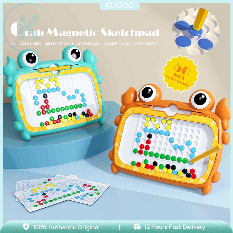 Crab Magnetic Dots Drawing Board. Children Magnetic Pen Drawing Board. Learning Toy for Kids Brain Develop