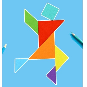 Tangram (w002), Colorful Tangram Wooden Puzzle Toy