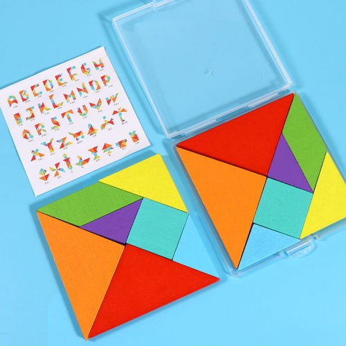 Tangram (w002), Colorful Tangram Wooden Puzzle Toy